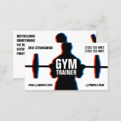 Workout silhouette gym style business card (Front/Back)