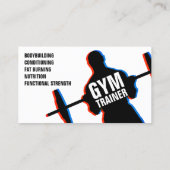 Workout silhouette gym style business card (Back)