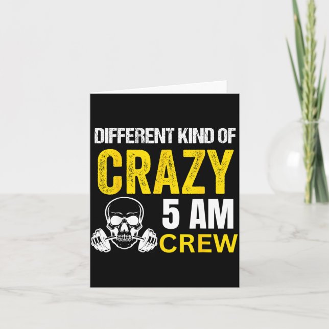 Workout Squad 5am Crew Funny Gym Workout Quote  Card (Front)