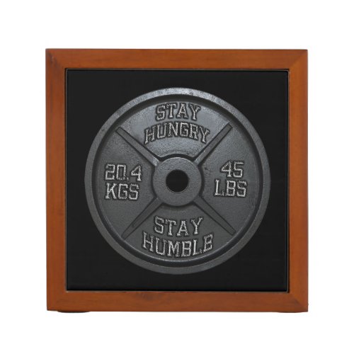Workout _ Stay Hungry Stay Humble _ Barbell Plate Pencil Holder