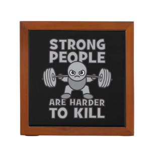 Workout - Strong People Are Harder To Kill, Kawaii Pencil/Pen Holder