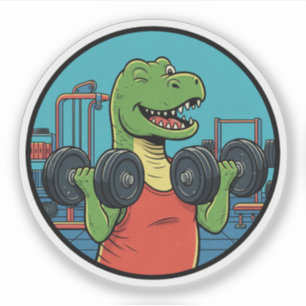 Workout T-Rex - Funny Dino Gym Motivation Sticker