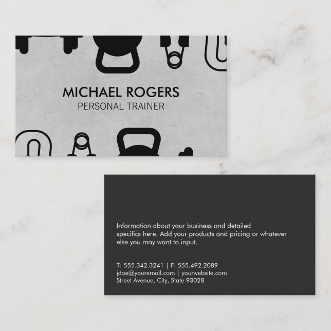 Workout Training Equipment | Fitness  Business Card (Front/Back)