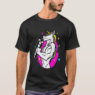 Workout Unicorn Fitness Muscular Bodybuilder Bodyb T-Shirt