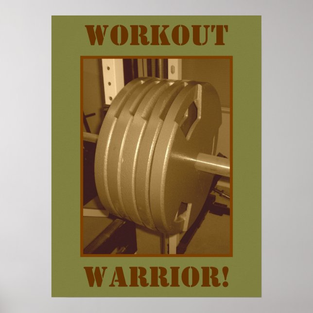 WORKOUT WARRIOR! Weightlifting Exercise Poster (Front)