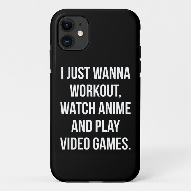 Workout, Watch Anime, Play Video Games - Funny Gym Case-Mate iPhone Case (Back)