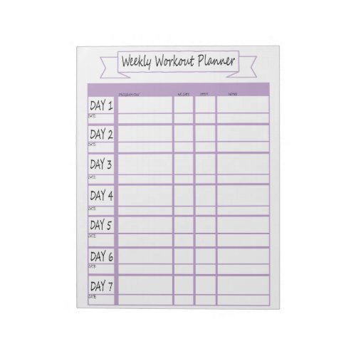 Workout Weekly Planner Notepad