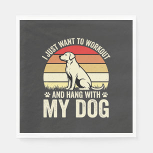 Workout With My Dog Retro Sunset Napkins