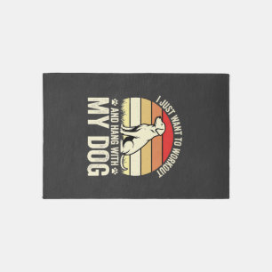 Workout With My Dog Retro Sunset Rug