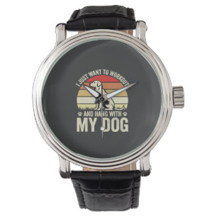 Workout With My Dog Retro Sunset Watch