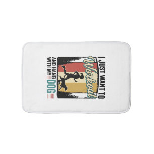 Workout With My Dog Vintage Running Shirt Design_1 Bath Mat