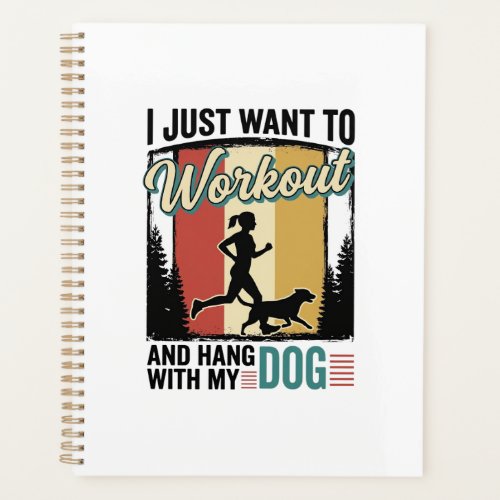 Workout With My Dog Vintage Running Shirt Design_1 Planner