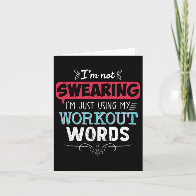 Workout Words Funny Joke Funny Gift Gym  Card (Front)