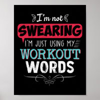Workout Words Funny Joke Funny Gift Gym