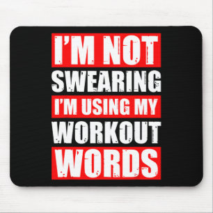 Workout Words Weight Sports Gym Funny Bodybuilding Mouse Pad