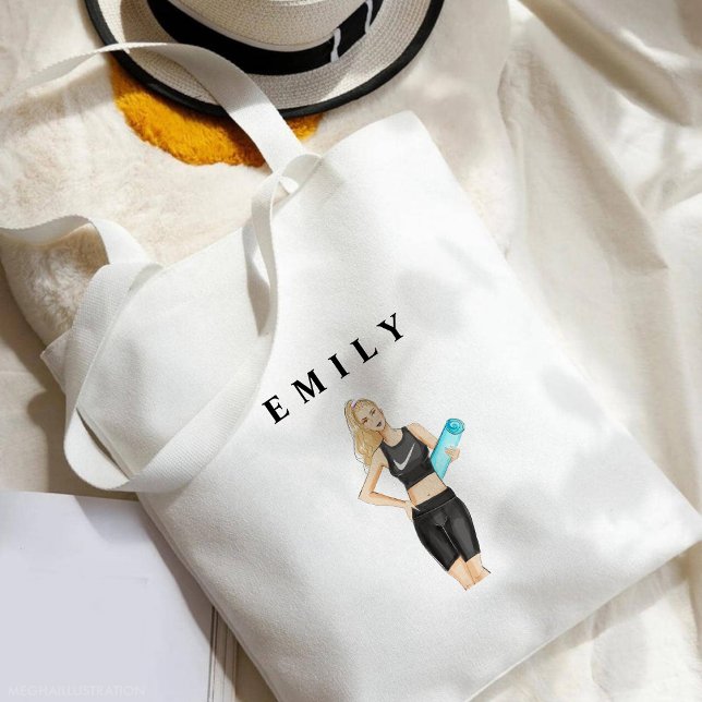 workout, yoga, custom tote bag (Creator Uploaded)