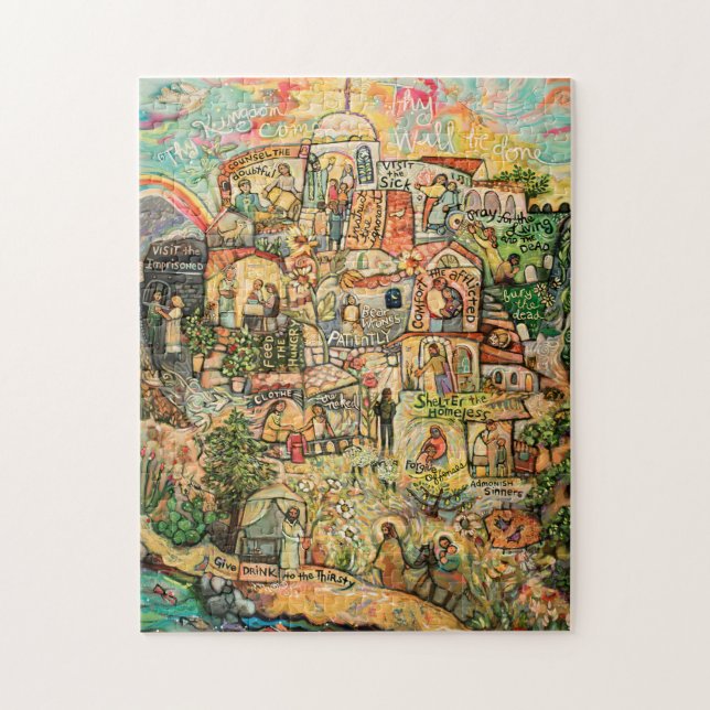 Works of Mercy Catholic Art Puzzle (Vertical)