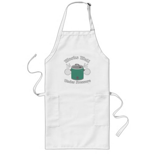 Works Well Under Pressure Slow Cooker Logo Long Apron