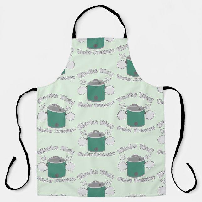 Works Well Under Pressure Slow Cooker Pattern Apron (Front)