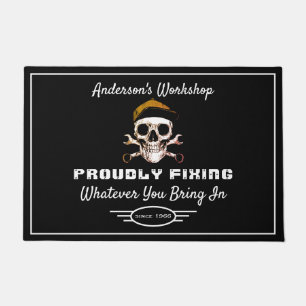 Workshop Any Name Proudly Fixing Funny Saying Doormat