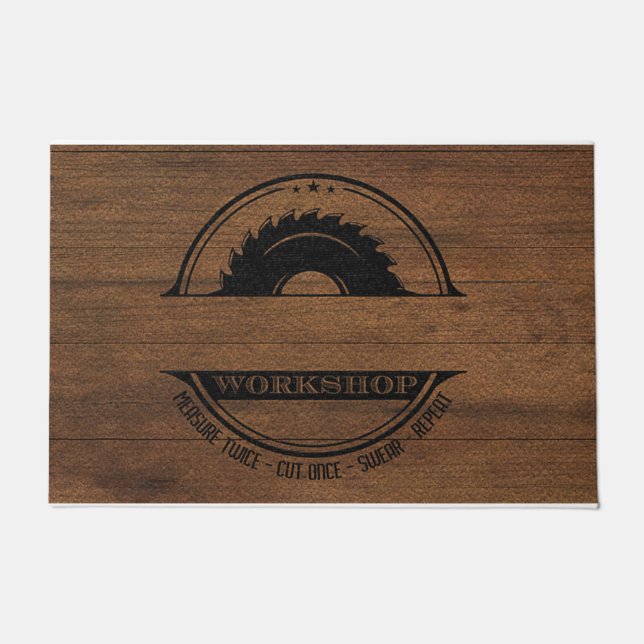 Workshop Doormat, Custom Workshop Sign Doormat (Front)
