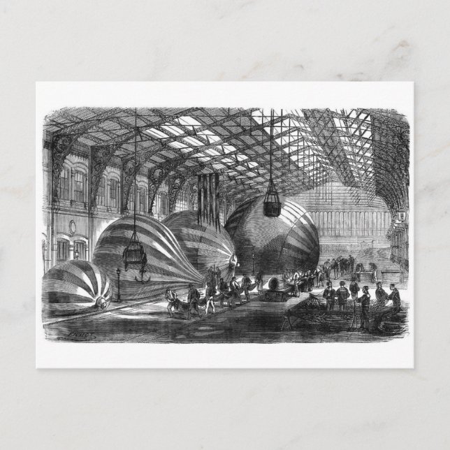 Workshop for the Manufacture of Mail Balloons Postcard (Front)
