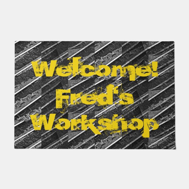 Workshop Garage Industrial CUSTOM Large Doormat (Front)