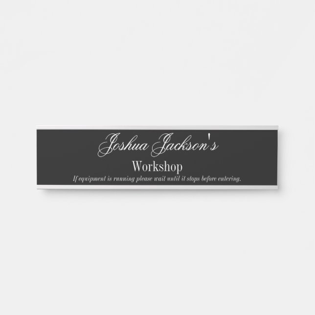 Workshop Hanging Name Plate Nameplate Door Sign (Front)