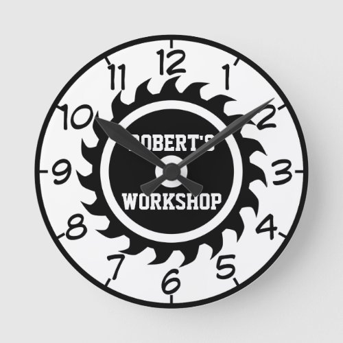 Workshop or Man Cave Saw Image Wall Clock