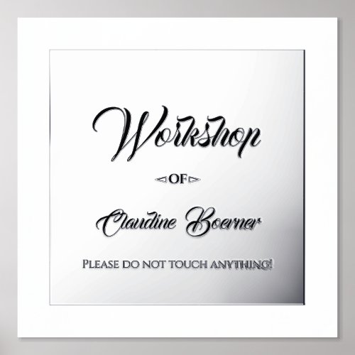 Workshop Sign for Artist Foil Accent Poster Print