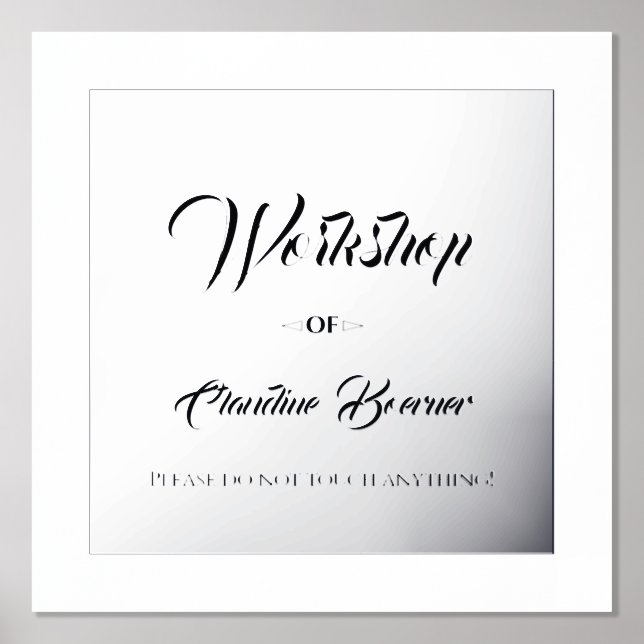 Workshop Sign for Artist Foil Accent Poster Print (Front)