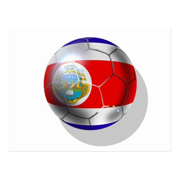 World 2014 Costa Rica flag soccer team ball Postcards