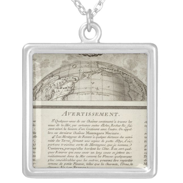 World 3 silver plated necklace (Front)