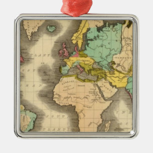 World 6 metal ornament