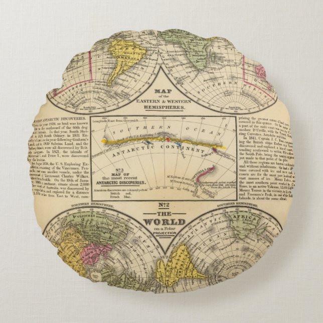 World 7 round pillow (Front)