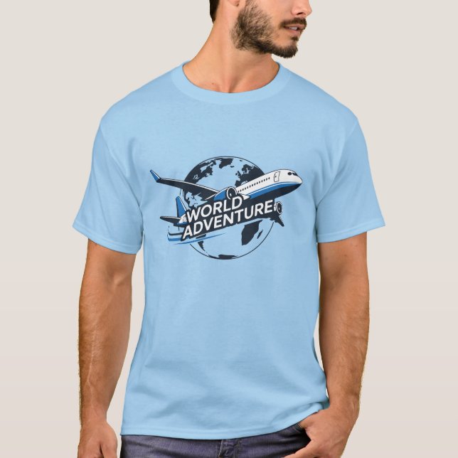 World Adventure Airplane Travel T-Shirt (Front)