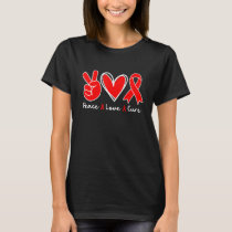 World Aids Day Awareness Costume Peace Love Cure R T-Shirt