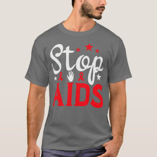 World AIDS Day Stop Aids HIV Awareness Red Ribbon  T-Shirt