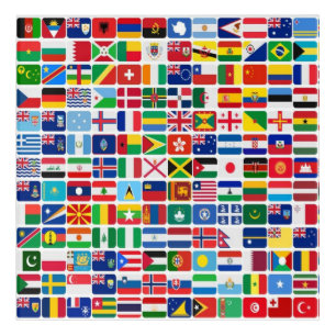 World All Countries Nation Flags  Acrylic Print