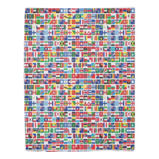 World All Countries Nation Flags Pattern Duvet Cover (Front)