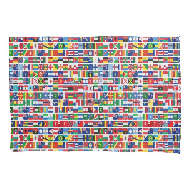 World All Countries Nation Flags Pattern Pillow Case (Front)
