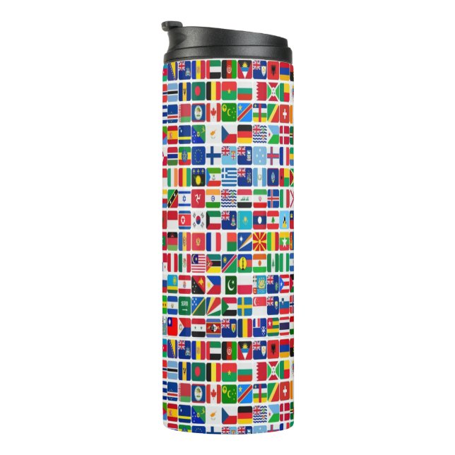 World All Countries Nation Flags Pattern Thermal Tumbler (Rotated Right)
