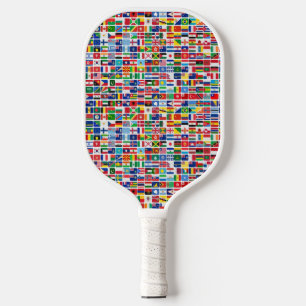 World All Countries Nation Flags  Pickleball Paddle