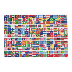 World All Countries Nation Flags Placemat