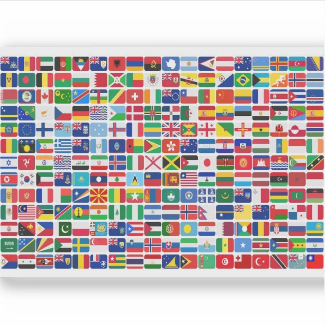 World All Countries Nation Flags  Sticker (Front)