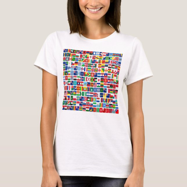 World All Countries Nation Flags  T-Shirt (Front)