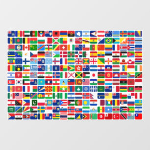 World All Countries Nation Flags  Wall Decal