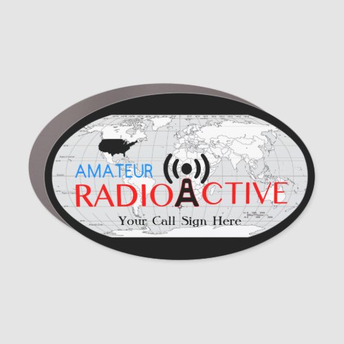 World Amateur Radio Active Car Magnet