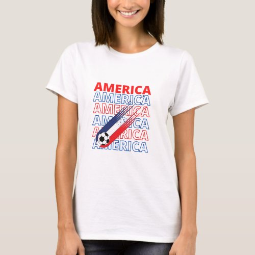 World America Soccer Vintage Women  T_Shirt