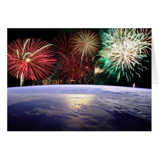 World and Fireworks Cards (Front Horizontal)